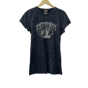 Harley Davidson Black Acid Wash #1 Mom Tee Shirt Size Medium